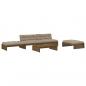 Preview: 5-tlg. Garten-Lounge-Set mit Kissen Honigbraun Massivholz