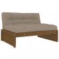 Preview: 4-tlg. Garten-Lounge-Set mit Kissen Honigbraun Massivholz