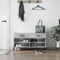 Preview: ARDEBO.de - Schuhbank Betongrau 102x35x55 cm Holzwerkstoff