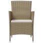 Preview: 9-tlg. Garten-Essgruppe mit Kissen Poly Rattan Beige