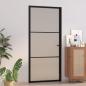 Preview: ARDEBO.de - Innentür 93x201,5 cm Schwarz Mattglas und Aluminium