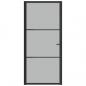 Preview: Innentür 93x201,5 cm Schwarz Mattglas und Aluminium