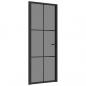 Preview: Innentür 83x201,5 cm Schwarz ESG-Glas und Aluminium