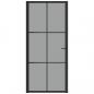 Preview: Innentür 93x201,5 cm Schwarz ESG-Glas und Aluminium
