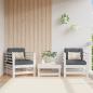 Preview: ARDEBO.de - Gartenstühle mit Kissen 2 Stk. Weiß Massivholz Kiefer