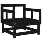 Preview: Gartenstühle mit Kissen 2 Stk. Schwarz Massivholz Kiefer