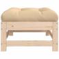 Preview: Gartenhocker mit Kissen Massivholz Kiefer