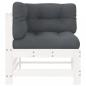 Preview: Ecksofa mit Kissen Weiß Massivholz Kiefer