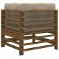 Preview: Ecksofa mit Kissen Honigbraun Massivholz Kiefer