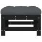 Preview: Gartenhocker mit Kissen Schwarz Massivholz Kiefer