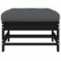 Preview: Gartenhocker mit Kissen Schwarz Massivholz Kiefer