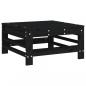 Preview: Gartenhocker mit Kissen Schwarz Massivholz Kiefer