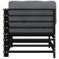 Preview: Ecksofas mit Kissen 2 Stk. Schwarz Massivholz Kiefer