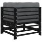 Preview: Ecksofas mit Kissen 2 Stk. Schwarz Massivholz Kiefer