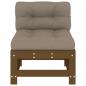 Preview: Mittelsofas mit Kissen 2 Stk. Honigbraun Massivholz Kiefer
