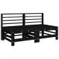 Preview: ARDEBO.de - Mittelsofas mit Kissen 2 Stk. Schwarz Massivholz Kiefer
