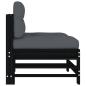 Preview: Mittelsofas mit Kissen 2 Stk. Schwarz Massivholz Kiefer