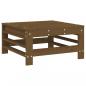 Preview: Gartenhocker mit Kissen 2 Stk. Honigbraun Massivholz Kiefer
