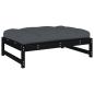 Preview: ARDEBO.de - Gartenhocker Schwarz 120x80 cm Massivholz Kiefer