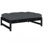 Preview: Gartenhocker Schwarz 120x80 cm Massivholz Kiefer