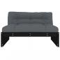 Preview: Mittelsofa Schwarz 120x80 cm Massivholz Kiefer