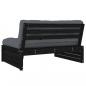 Preview: Mittelsofa Schwarz 120x80 cm Massivholz Kiefer
