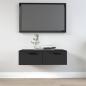 Preview: ARDEBO.de - Wandschrank Schwarz 68x30x20 cm Holzwerkstoff