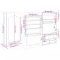 Preview: Schmuckschrank mit Spiegel Wandmontage 37,5x10x67 cm