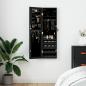 Preview: ARDEBO.de - Schmuckschrank mit Spiegel Wandmontage Schwarz 30x8,5x106 cm