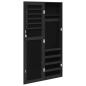 Preview: Schmuckschrank mit Spiegel Wandmontage Schwarz 30x8,5x106 cm