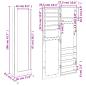 Preview: Schmuckschrank mit Spiegel Wandmontage Schwarz 30x8,5x106 cm
