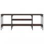 Preview: TV-Schrank Braun Eichen-Optik 121x35x45cm Holzwerkstoff & Eisen