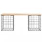Preview: Gartenbank aus Gabionen 103x31x42 cm Massivholz Kiefer