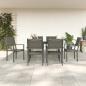 Preview: ARDEBO.de - 7-tlg. Garten-Essgruppe Schwarz Stahl und Textilene