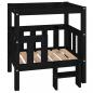 Preview: Hundebett Schwarz 65,5x43x70 cm Massivholz Kiefer