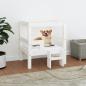 Preview: ARDEBO.de - Hundebett Weiß 55,5x53,5x60 cm Massivholz Kiefer