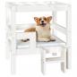 Preview: Hundebett Weiß 55,5x53,5x60 cm Massivholz Kiefer