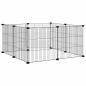 Preview: 8-tlg. Haustierkäfig mit Tür Schwarz 35x35 cm Stahl