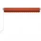 Preview: Automatische Markise mit LED & Windsensor 450x350 Orange/Braun