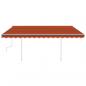 Preview: Markise Manuell Einziehbar mit Pfosten 4,5x3,5 m Orange & Braun