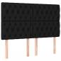 Preview: Kopfteile 4 Stk. Schwarz 80x7x78/88 cm Stoff