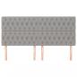 Preview: Kopfteile 4 Stk. Hellgrau 100x7x78/88 cm Stoff