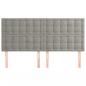 Preview: Kopfteile 4 Stk. Hellgrau 100x5x78/88 cm Samt