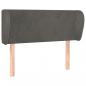 Preview: Kopfteil mit Ohren Dunkelgrau 93x23x78/88 cm Samt
