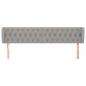Preview: Kopfteil mit Ohren Hellgrau 203x23x78/88 cm Stoff