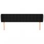 Preview: Kopfteil mit Ohren Schwarz 183x23x78/88 cm Stoff