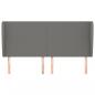Preview: Kopfteil mit Ohren Dunkelgrau 203x23x118/128 cm Stoff