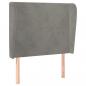 Preview: Kopfteil mit Ohren Hellgrau 103x23x118/128 cm Samt