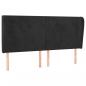Preview: Kopfteil mit Ohren Schwarz 203x23x118/128 cm Samt