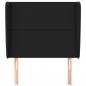 Preview: Kopfteil mit Ohren Schwarz 83x23x118/128 cm Kunstleder